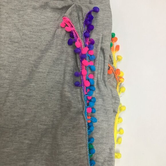 Grey Scarve With Color Pom Pom New Without Tags - Picture 3 of 3